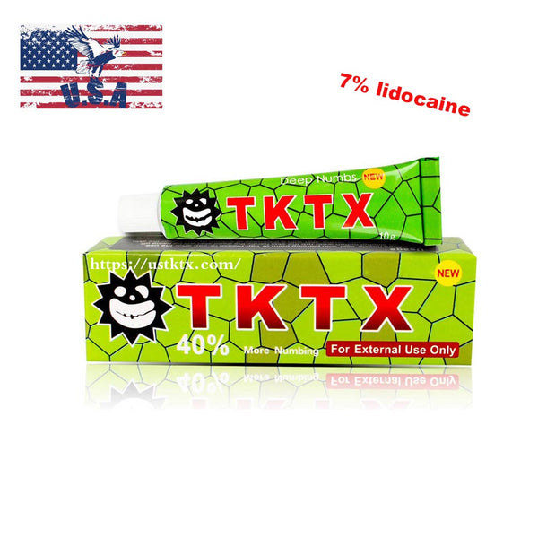 US Shipping New TKTX Cream 7% Lidocaine Green Tattoo Numbing skin Body Art